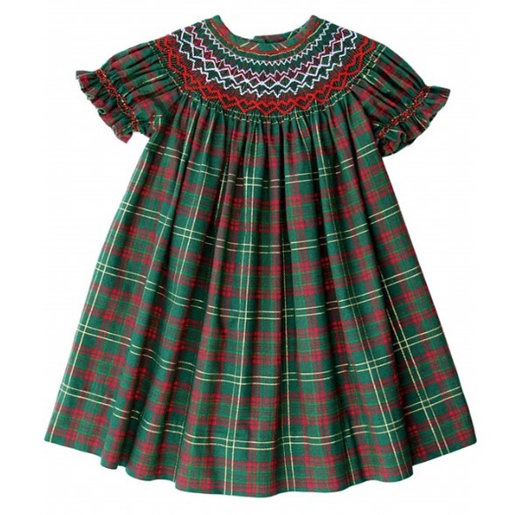 baby girl smocked christmas dress